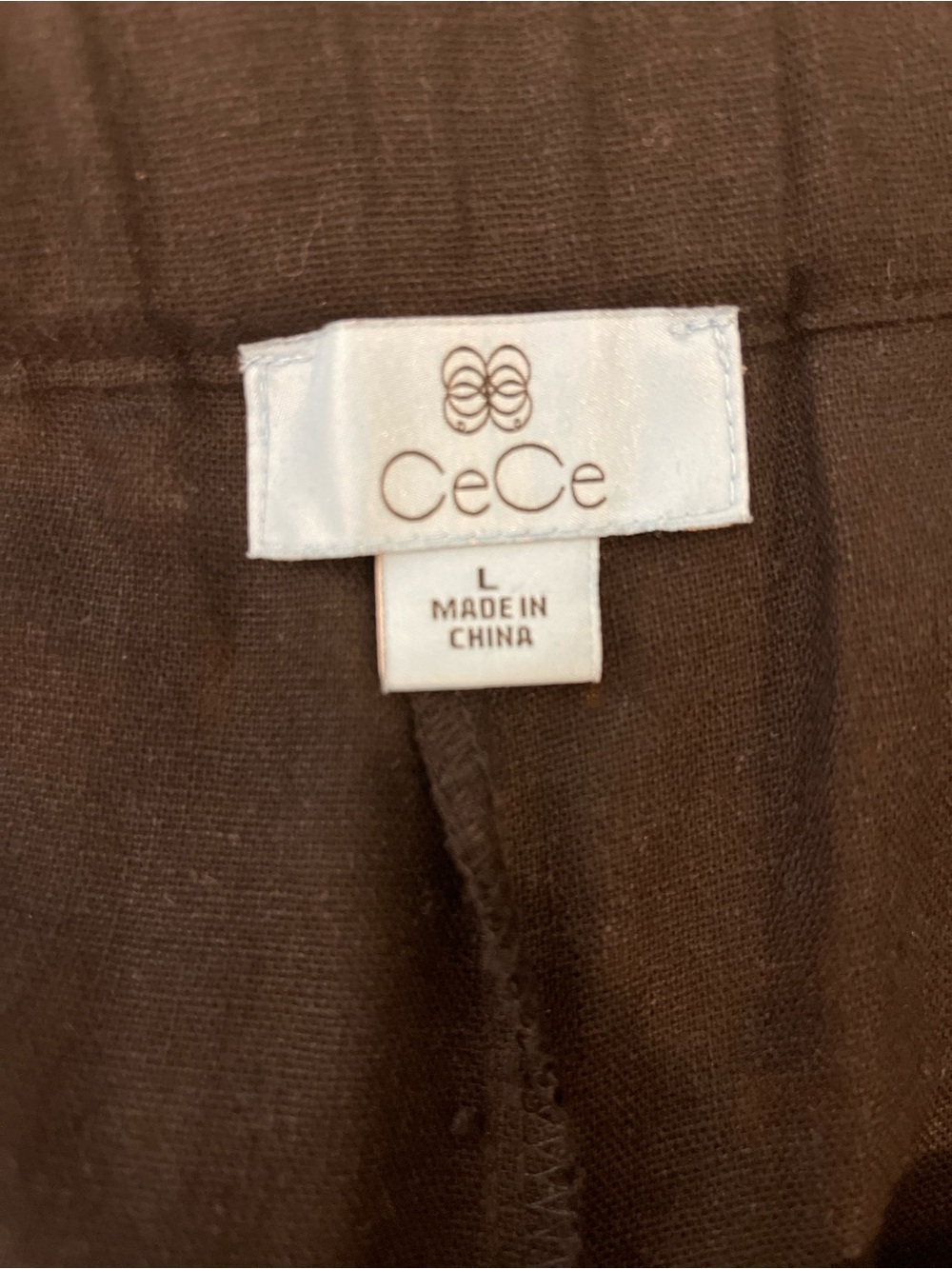 CeCe Brown Lightweight Top with Branded Tag